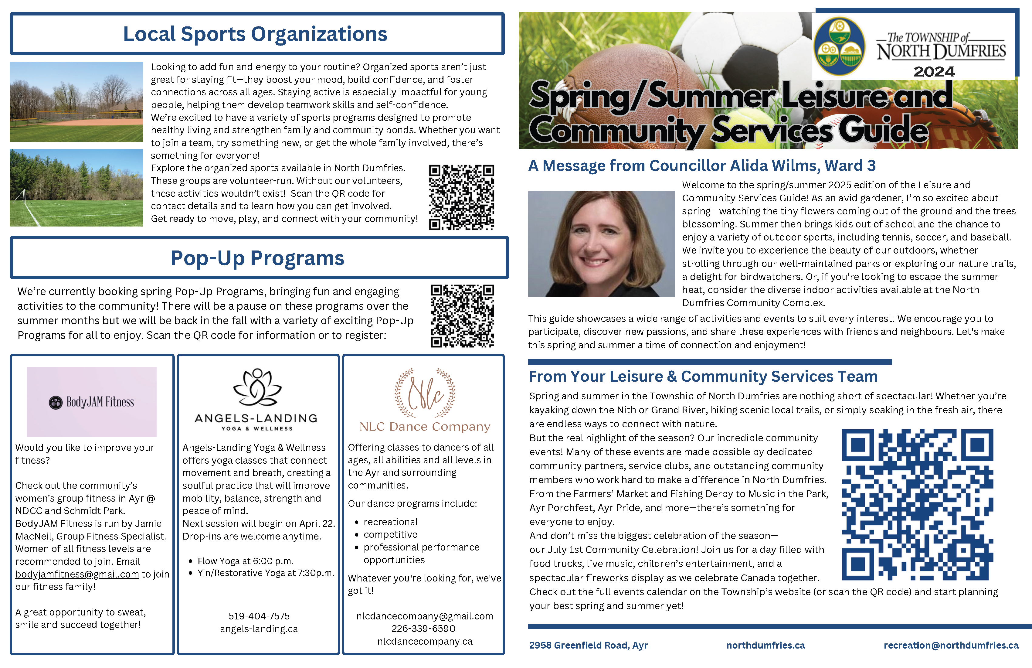 Spring 2025 Leisure and Community Service Guide page 1